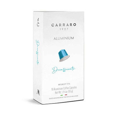 Carraro Decaffeinato Nespresso 10 Capsule Aluminiu